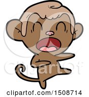 Poster, Art Print Of Shouting Cartoon Monkey Dancing