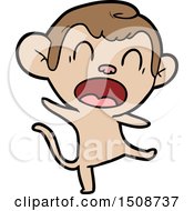 Poster, Art Print Of Shouting Cartoon Monkey Dancing
