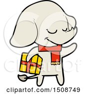 Poster, Art Print Of Cartoon Christmas Elephant