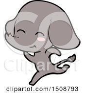 Cute Cartoon Elephant Running