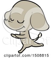 Cartoon Smiling Elephant Running