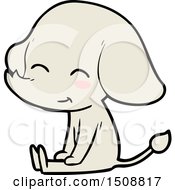 Cute Cartoon Elephant Sitting