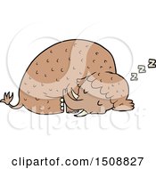 Poster, Art Print Of Cartoon Mammoth Sleeping