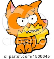 Cartoon Grinning Fox Sitting