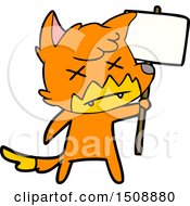 Cartoon Dead Fox With Protest Sign