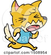 Poster, Art Print Of Angry Cartoon Fox Running