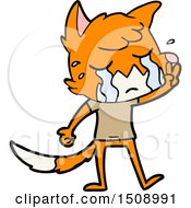 Crying Waving Fox Cartoon