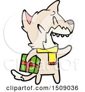 Poster, Art Print Of Laughing Christmas Fox Cartoon
