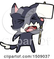 Poster, Art Print Of Angry Cartoon Fox With Sign