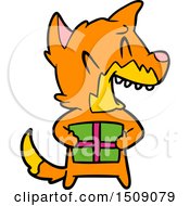 Laughing Christmas Fox Cartoon