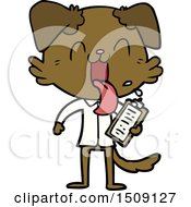 Cartoon Panting Dog With Clipboard