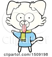 Cartoon Dog In Winter Clothes