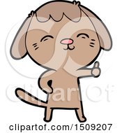 Happy Cartoon Dog Giving Thumbs Up Sign