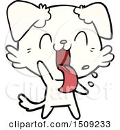 Cartoon Panting Dog Waving