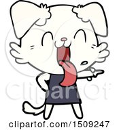 Cartoon Panting Dog In Dress