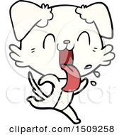Cartoon Panting Dog Running