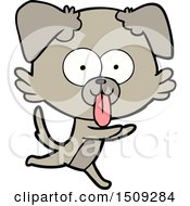 Cartoon Running Dog With Tongue Sticking Out