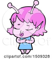 Cute Alien Girl Cartoon