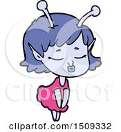 Cute Alien Girl Cartoon
