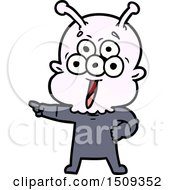 Happy Cartoon Alien Pointing
