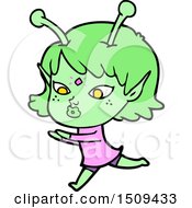 Pretty Cartoon Alien Girl