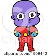 Cartoon Weird Bald Spaceman