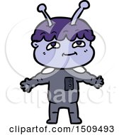 Poster, Art Print Of Friendly Cartoon Spaceman With Open Arms