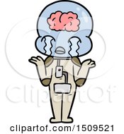 Cartoon Big Brain Alien Crying