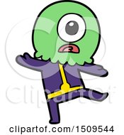 Cartoon Cyclops Alien Spaceman