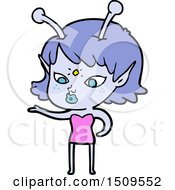 Poster, Art Print Of Pretty Cartoon Alien Girl