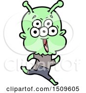 Happy Cartoon Alien Running