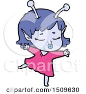Poster, Art Print Of Cute Alien Girl Cartoon