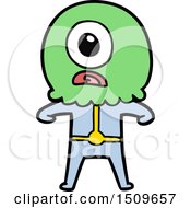 Cartoon Cyclops Alien Spaceman
