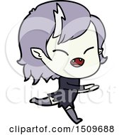 Cartoon Laughing Vampire Girl Running