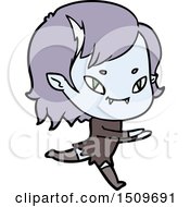 Cartoon Friendly Vampire Girl Running