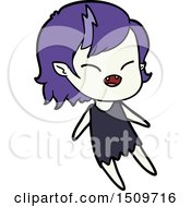 Cartoon Laughing Vampire Girl Floating