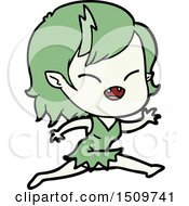 Cartoon Laughing Vampire Girl Running