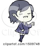 Cartoon Undead Vampire Girl Reaching Out