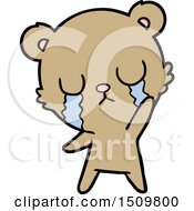 Crying Cartoon Bear Waving