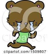 Crying Cartoon Bear Running