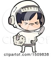 Angry Cartoon Space Girl