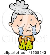 Cartoon Crying Woman Hugged Up by lineartestpilot