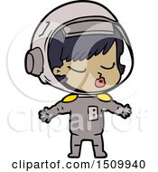 Poster, Art Print Of Cartoon Pretty Astronaut Girl