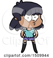 Poster, Art Print Of Cartoon Whistling Girl