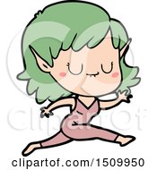 Poster, Art Print Of Happy Cartoon Elf Girl Running