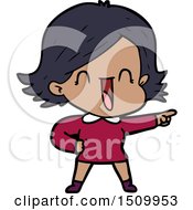 Cartoon Laughing Woman Pointing