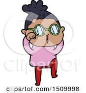 Poster, Art Print Of Cartoon Woman Wearing Spectacles