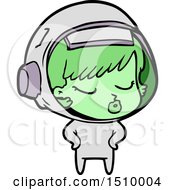 Cartoon Pretty Astronaut Girl