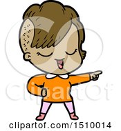 Poster, Art Print Of Happy Cartoon Girl Pointing