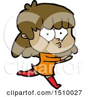 Poster, Art Print Of Cartoon Whistling Girl